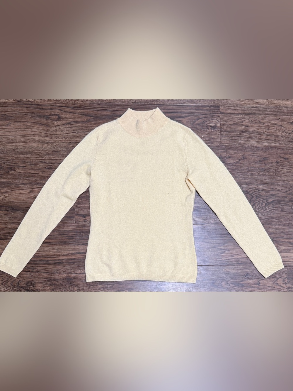 Women's Cream Turtleneck Sweater - Lightweight Knit